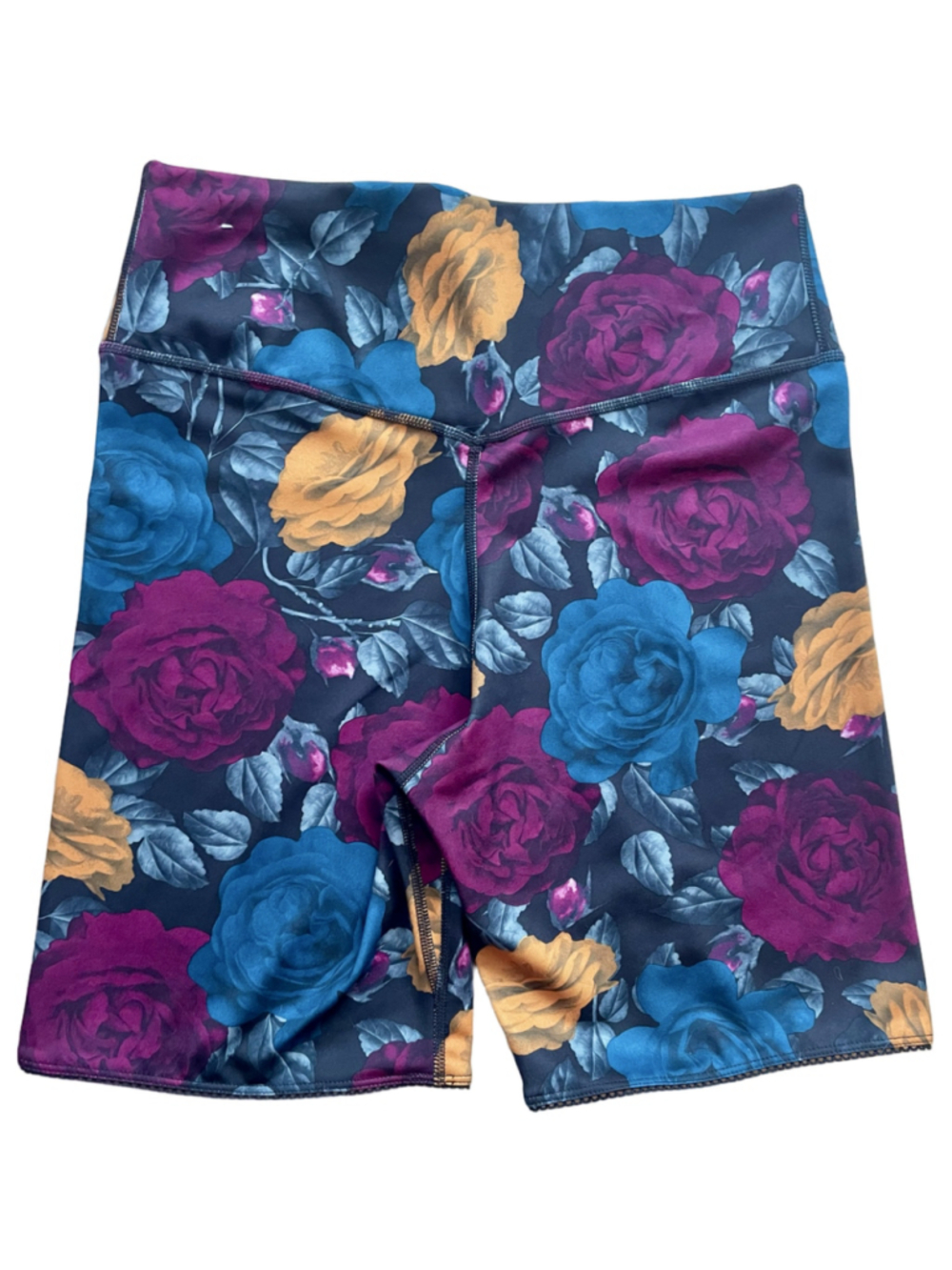 Nike One Dri-FIT 7” Bike Shorts Medium Floral Rose Print Mid Rise Activewear - Picture 5 of 5